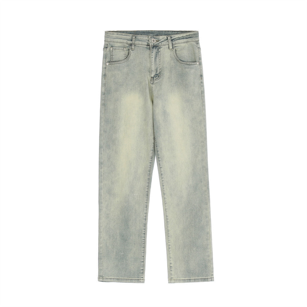 Printed Washed Worn Jeans Men