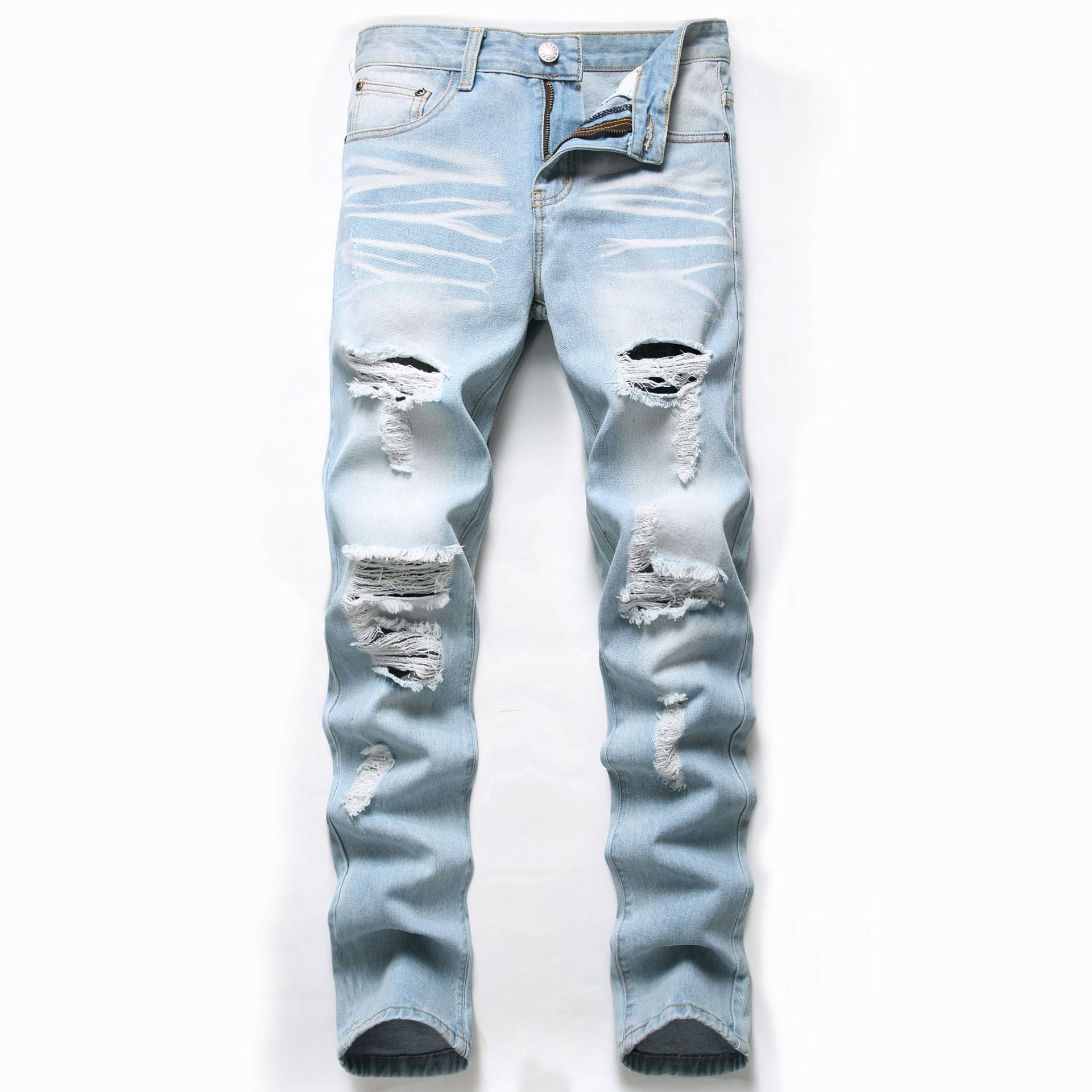 Men's Jeans Slim Fit Straight Ripped