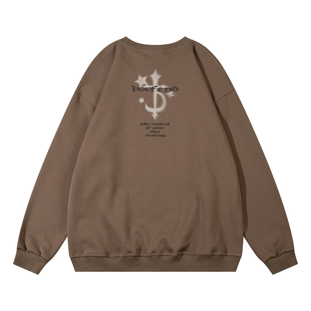 Cross Printed Crew Neck Sweatshirt Men