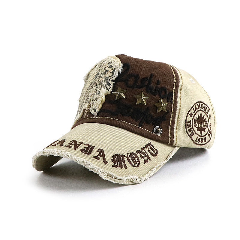 Indian Patch Letter Embroidery Casual Sun Hat