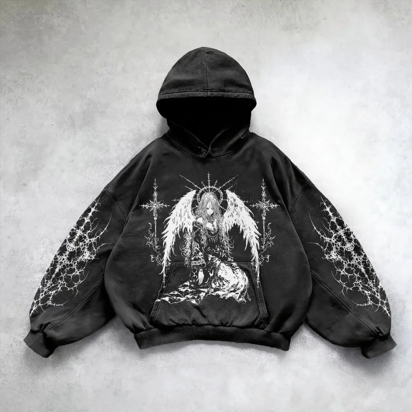 Hooded Printed Hip Hop Y2g Streetwear Sweatshirt