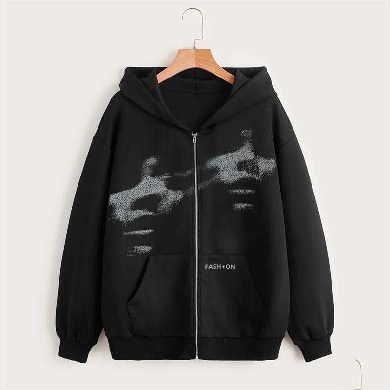 Men Y2K Clothing Zip Hoodie Fashion